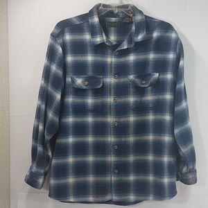 Field&Stream Men's Blue and White Plaid Flannel Shirt szXL